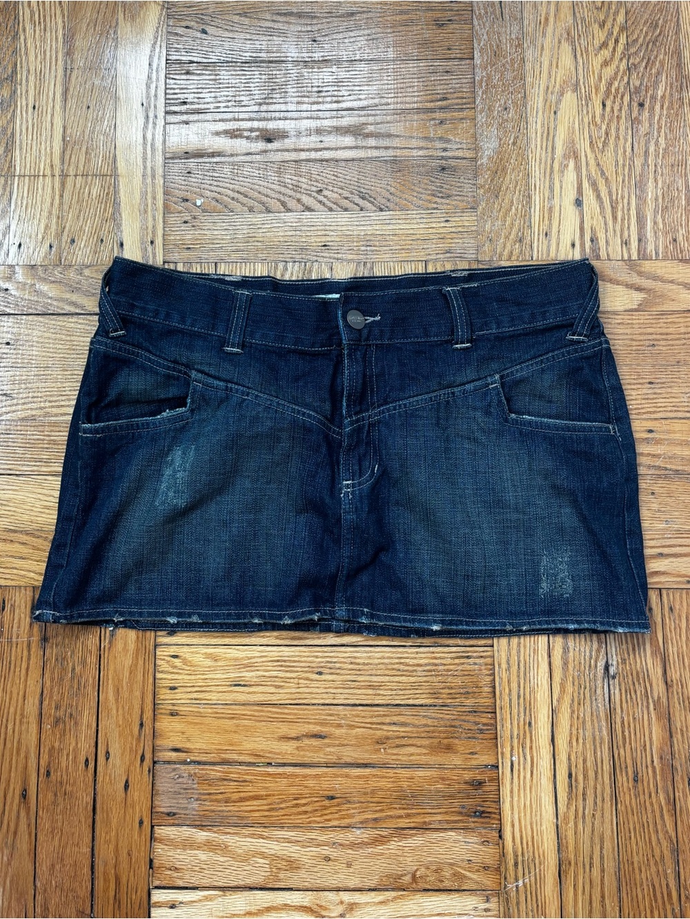 Dark Blue Denim Mini Skirt